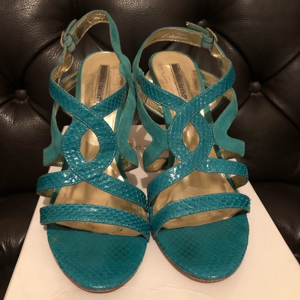 Charles David turquoise “Gratuity” heels space – size 10